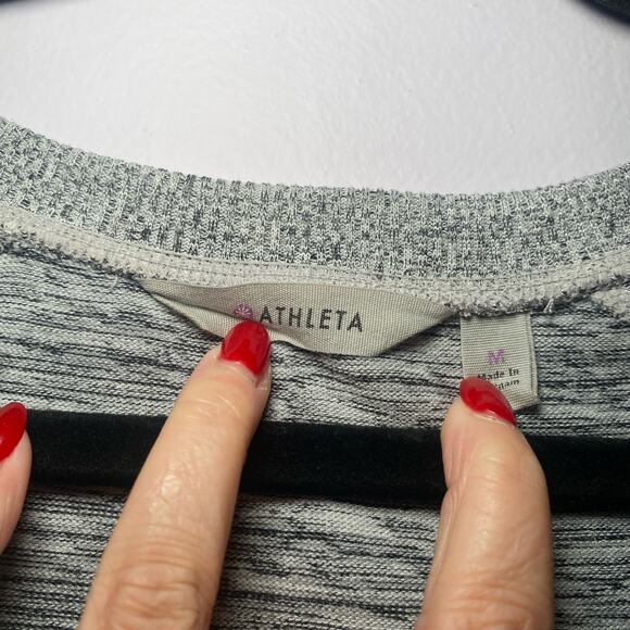 Athleta Women's size Medium Gray Cityscape Pullover Crewneck Sweater Loungewear - Picture 2 of 9